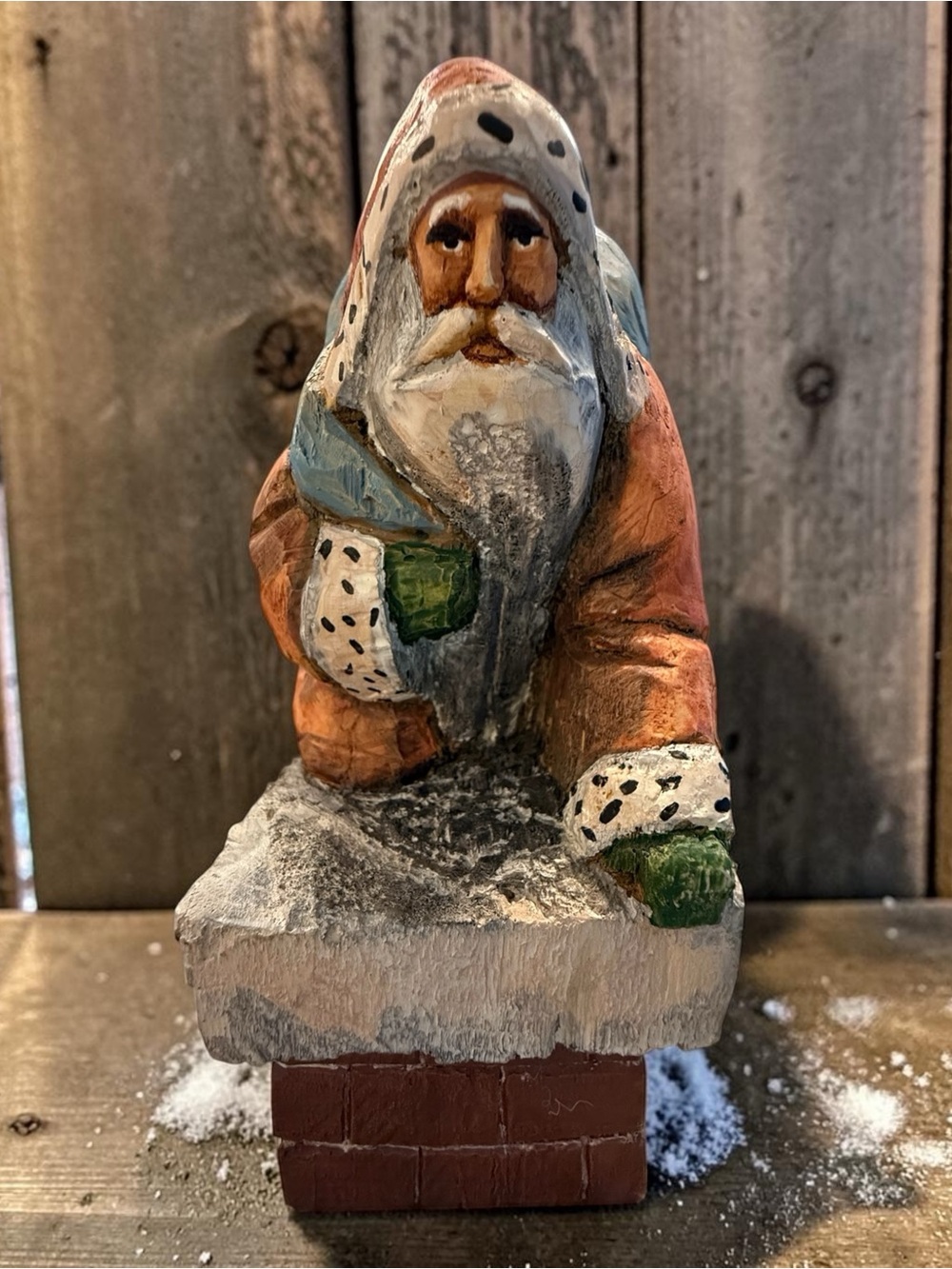 FATHER CHRISTMAS SANTA SILVESTRI A COSTANZA Signed Santa Claus on Chimney 7.5"